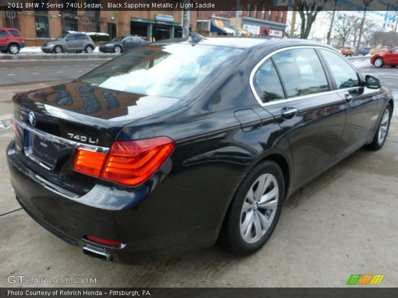 Black Sapphire Metallic / Light Saddle 2011 BMW 7 Series 740Li Sedan