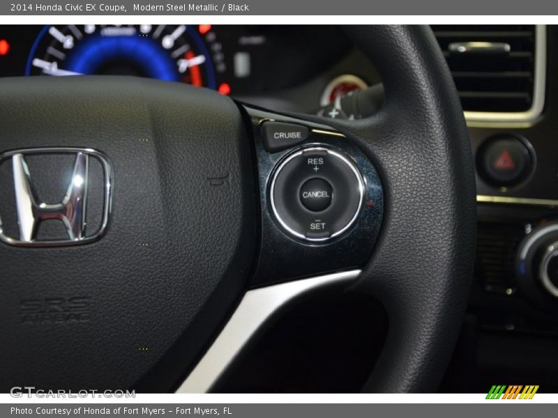Modern Steel Metallic / Black 2014 Honda Civic EX Coupe