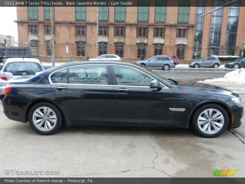 Black Sapphire Metallic / Light Saddle 2011 BMW 7 Series 740Li Sedan