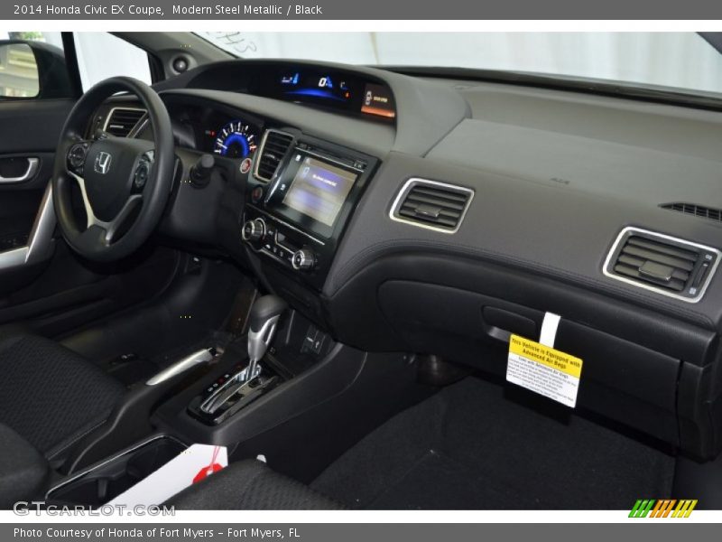 Modern Steel Metallic / Black 2014 Honda Civic EX Coupe