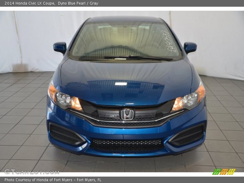 Dyno Blue Pearl / Gray 2014 Honda Civic LX Coupe