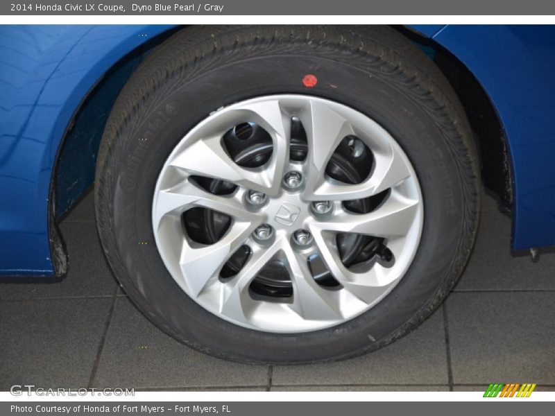 Dyno Blue Pearl / Gray 2014 Honda Civic LX Coupe
