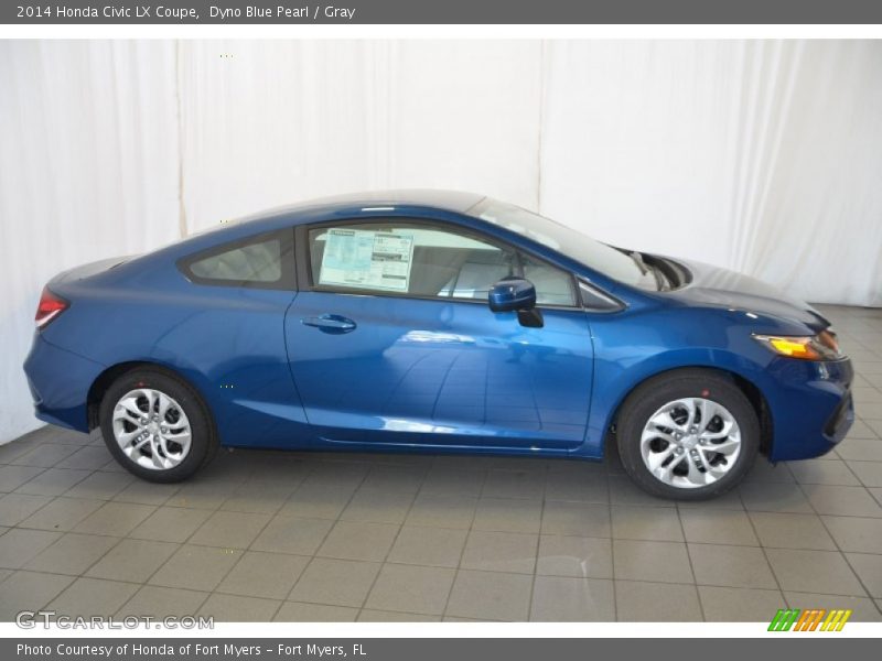 Dyno Blue Pearl / Gray 2014 Honda Civic LX Coupe