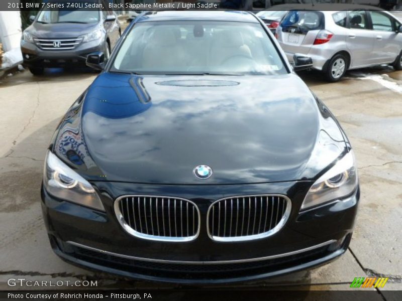 Black Sapphire Metallic / Light Saddle 2011 BMW 7 Series 740Li Sedan