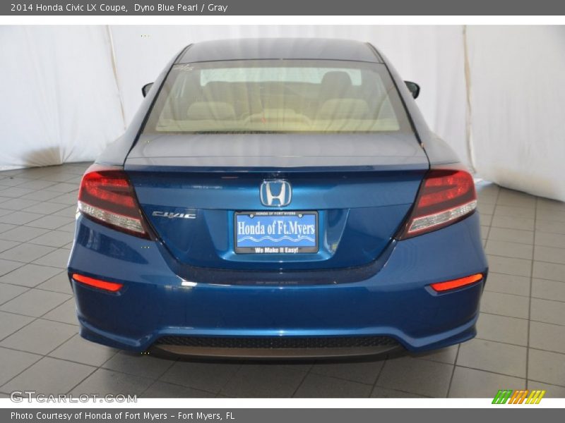 Dyno Blue Pearl / Gray 2014 Honda Civic LX Coupe