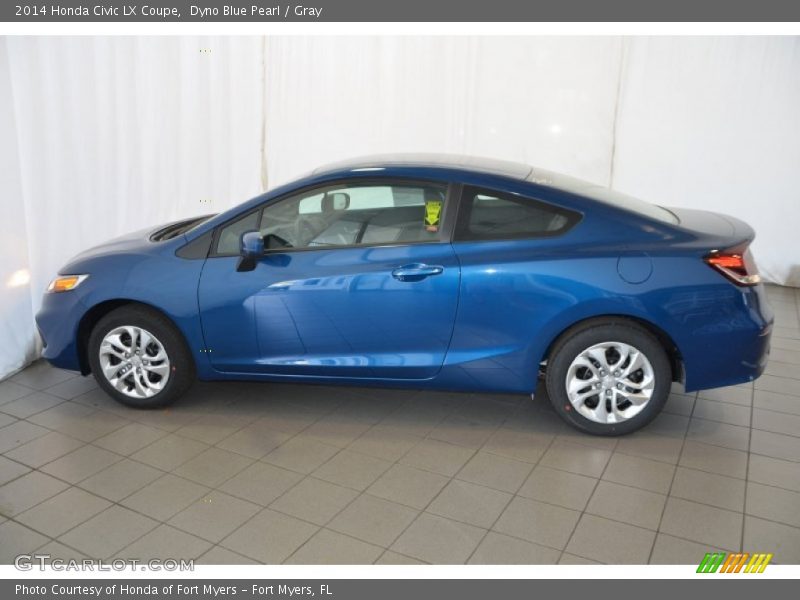 Dyno Blue Pearl / Gray 2014 Honda Civic LX Coupe