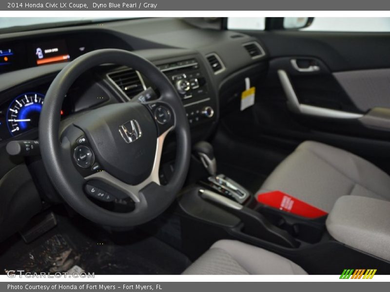 Dyno Blue Pearl / Gray 2014 Honda Civic LX Coupe