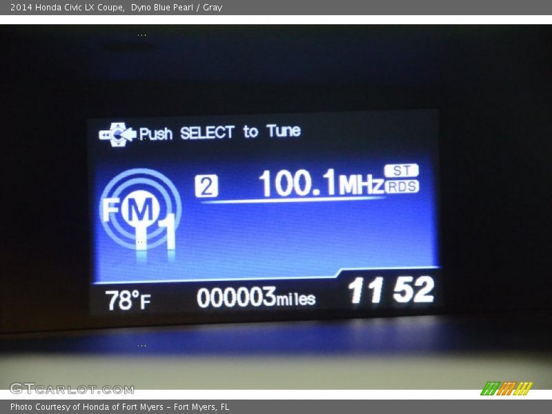 Dyno Blue Pearl / Gray 2014 Honda Civic LX Coupe