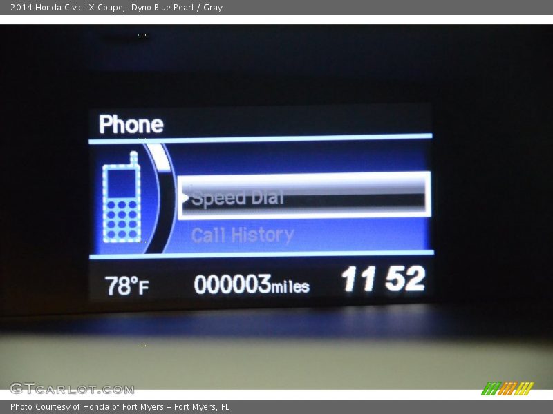 Dyno Blue Pearl / Gray 2014 Honda Civic LX Coupe