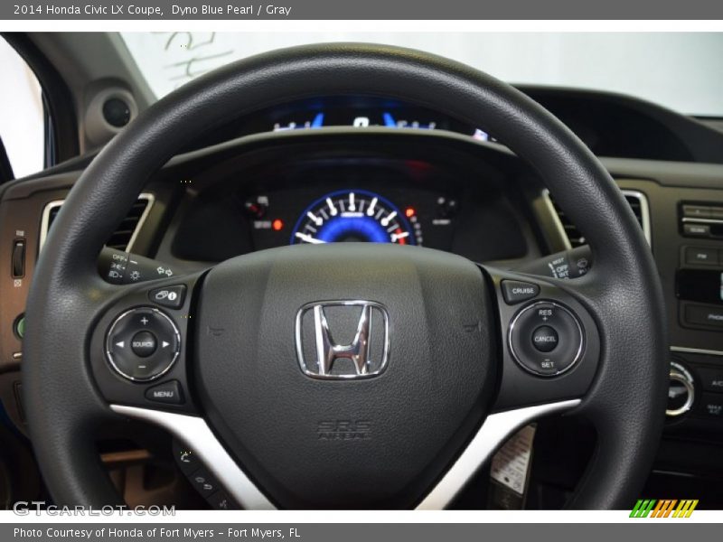 Dyno Blue Pearl / Gray 2014 Honda Civic LX Coupe