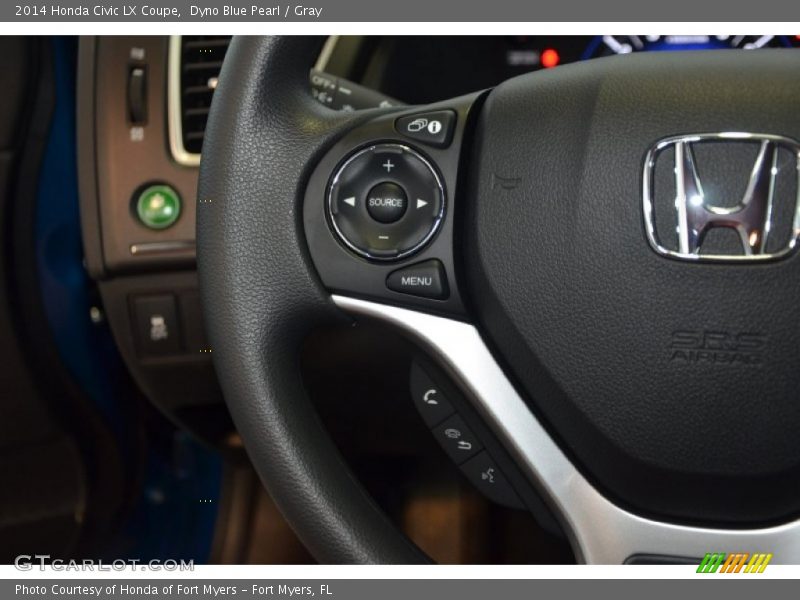 Dyno Blue Pearl / Gray 2014 Honda Civic LX Coupe