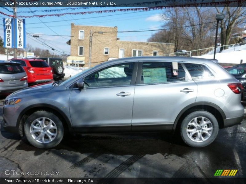 Liquid Silver Metallic / Black 2014 Mazda CX-9 Touring AWD
