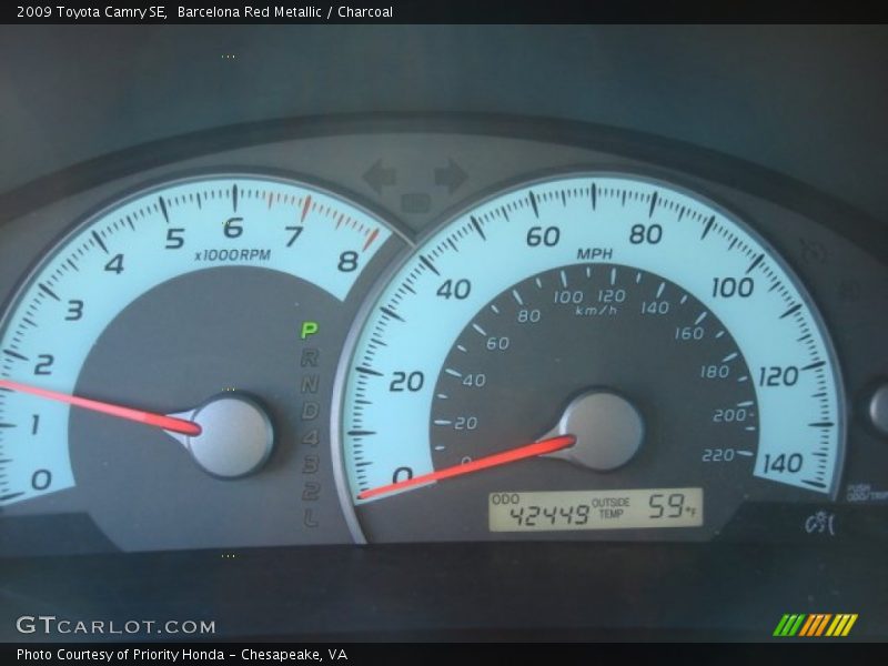 Barcelona Red Metallic / Charcoal 2009 Toyota Camry SE