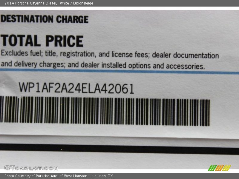 White / Luxor Beige 2014 Porsche Cayenne Diesel