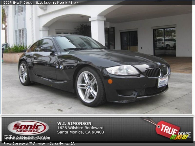 Black Sapphire Metallic / Black 2007 BMW M Coupe