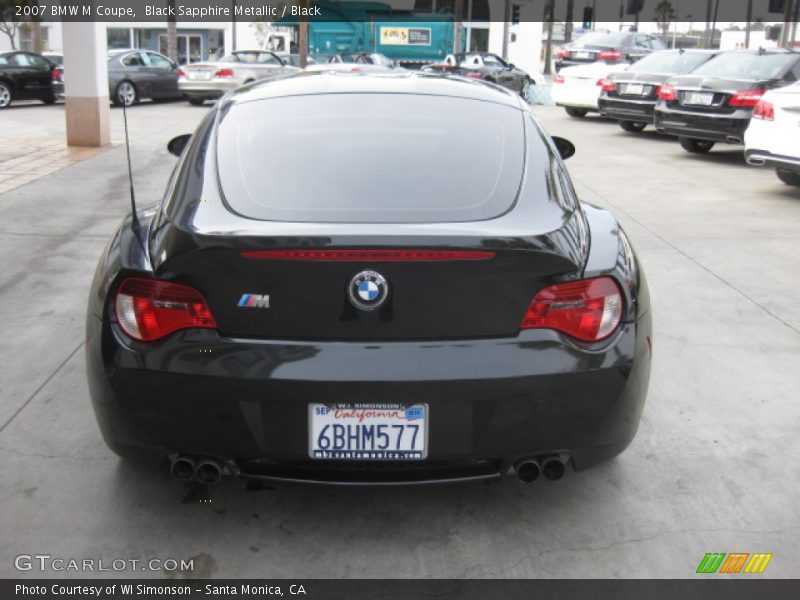 Black Sapphire Metallic / Black 2007 BMW M Coupe
