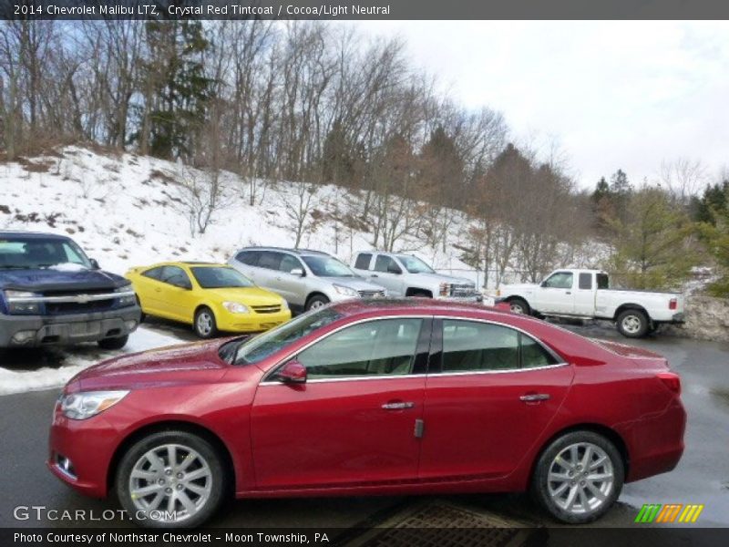 Crystal Red Tintcoat / Cocoa/Light Neutral 2014 Chevrolet Malibu LTZ