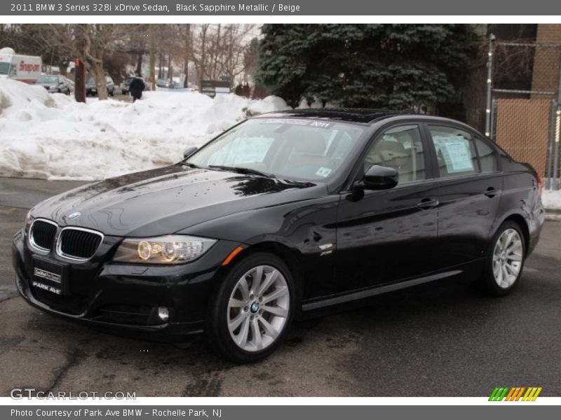 Black Sapphire Metallic / Beige 2011 BMW 3 Series 328i xDrive Sedan