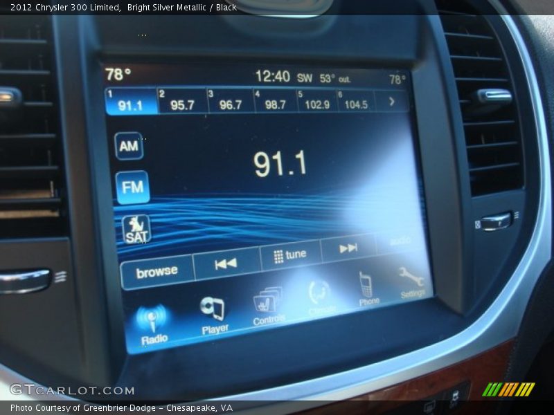 Bright Silver Metallic / Black 2012 Chrysler 300 Limited