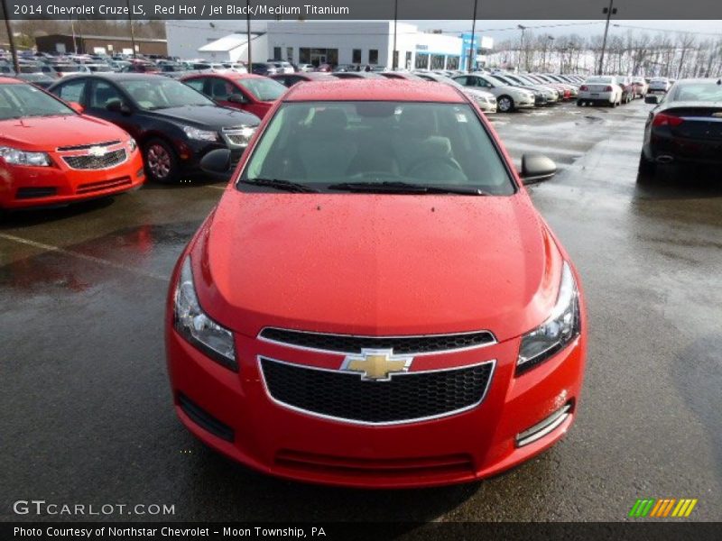 Red Hot / Jet Black/Medium Titanium 2014 Chevrolet Cruze LS