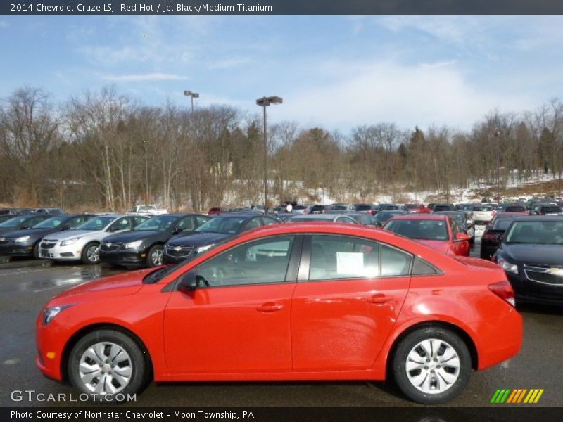 Red Hot / Jet Black/Medium Titanium 2014 Chevrolet Cruze LS