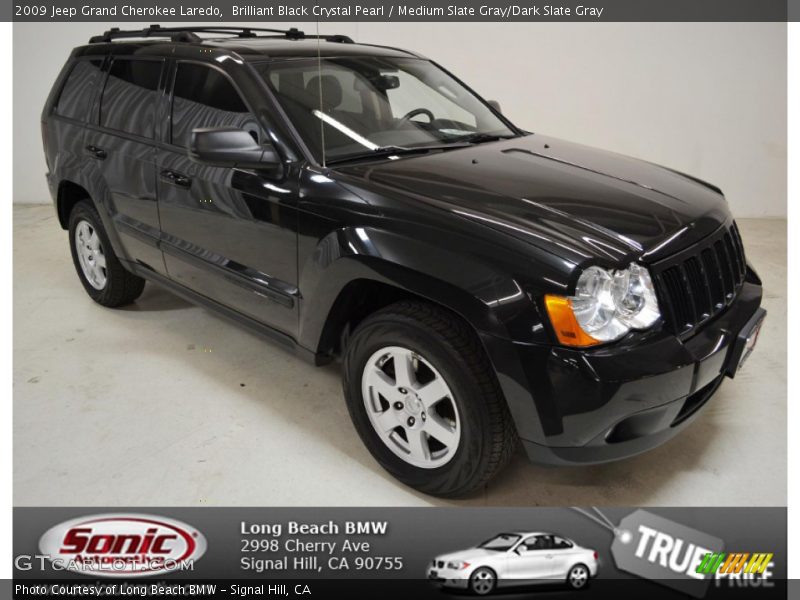 Brilliant Black Crystal Pearl / Medium Slate Gray/Dark Slate Gray 2009 Jeep Grand Cherokee Laredo