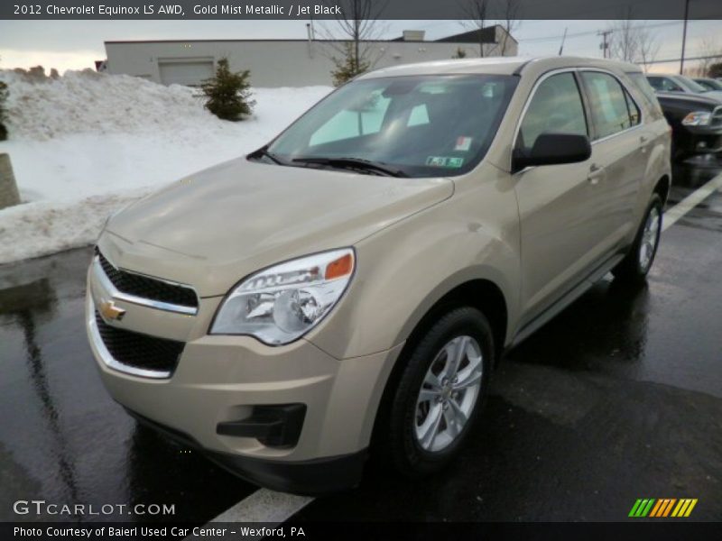Gold Mist Metallic / Jet Black 2012 Chevrolet Equinox LS AWD
