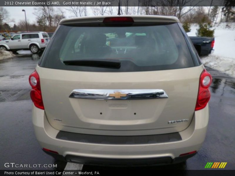 Gold Mist Metallic / Jet Black 2012 Chevrolet Equinox LS AWD