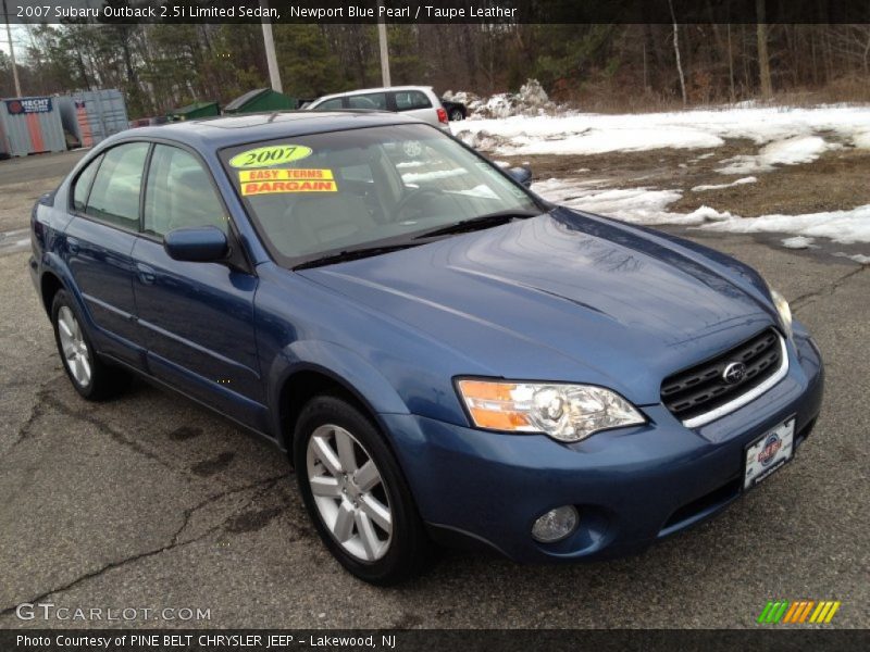 Newport Blue Pearl / Taupe Leather 2007 Subaru Outback 2.5i Limited Sedan