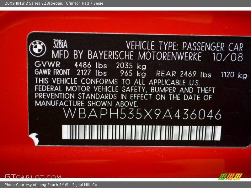 Crimson Red / Beige 2009 BMW 3 Series 328i Sedan