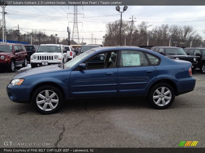 Newport Blue Pearl / Taupe Leather 2007 Subaru Outback 2.5i Limited Sedan