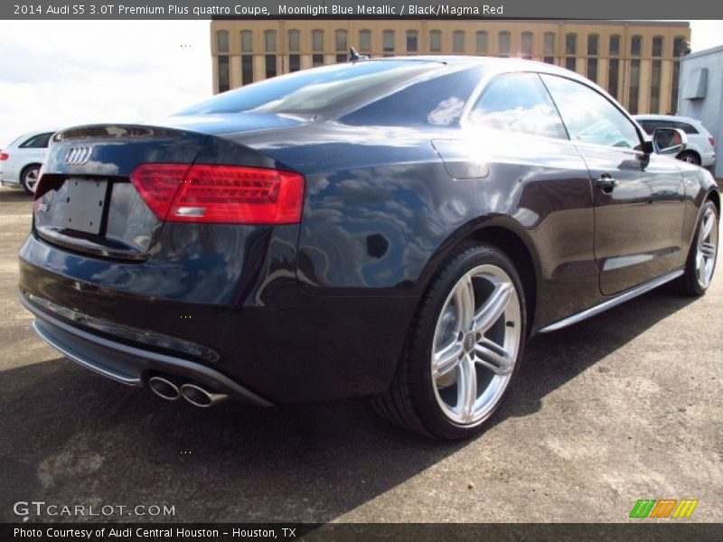 Moonlight Blue Metallic / Black/Magma Red 2014 Audi S5 3.0T Premium Plus quattro Coupe