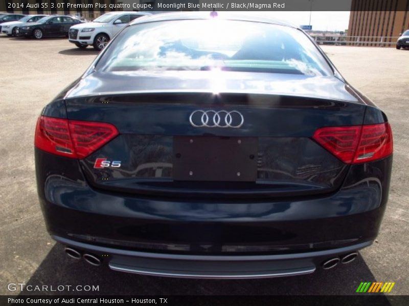 Moonlight Blue Metallic / Black/Magma Red 2014 Audi S5 3.0T Premium Plus quattro Coupe