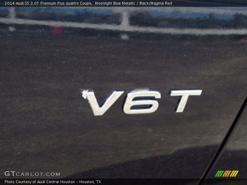 Moonlight Blue Metallic / Black/Magma Red 2014 Audi S5 3.0T Premium Plus quattro Coupe