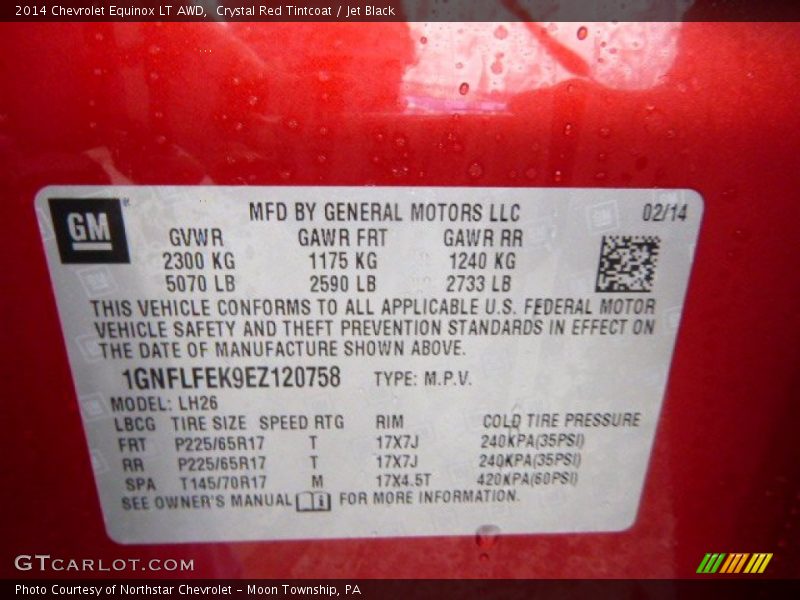 Crystal Red Tintcoat / Jet Black 2014 Chevrolet Equinox LT AWD