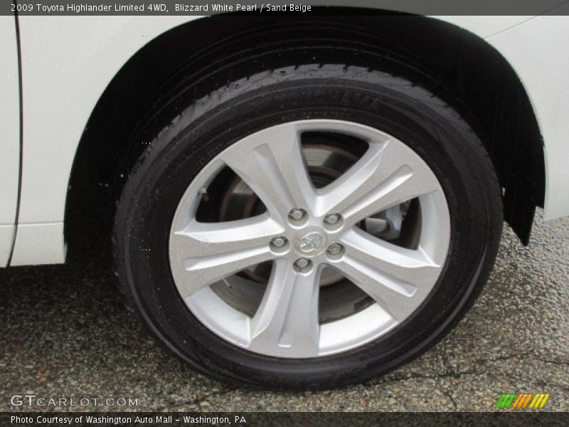 Blizzard White Pearl / Sand Beige 2009 Toyota Highlander Limited 4WD