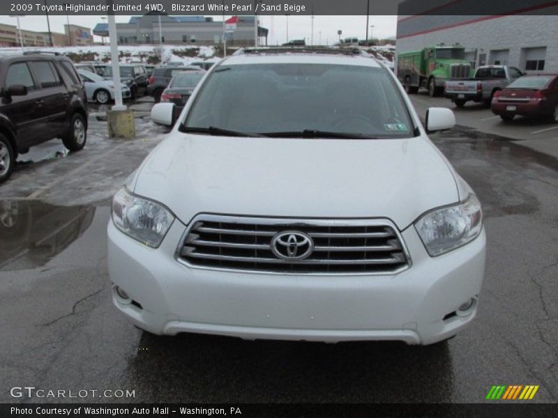 Blizzard White Pearl / Sand Beige 2009 Toyota Highlander Limited 4WD