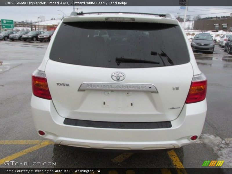 Blizzard White Pearl / Sand Beige 2009 Toyota Highlander Limited 4WD