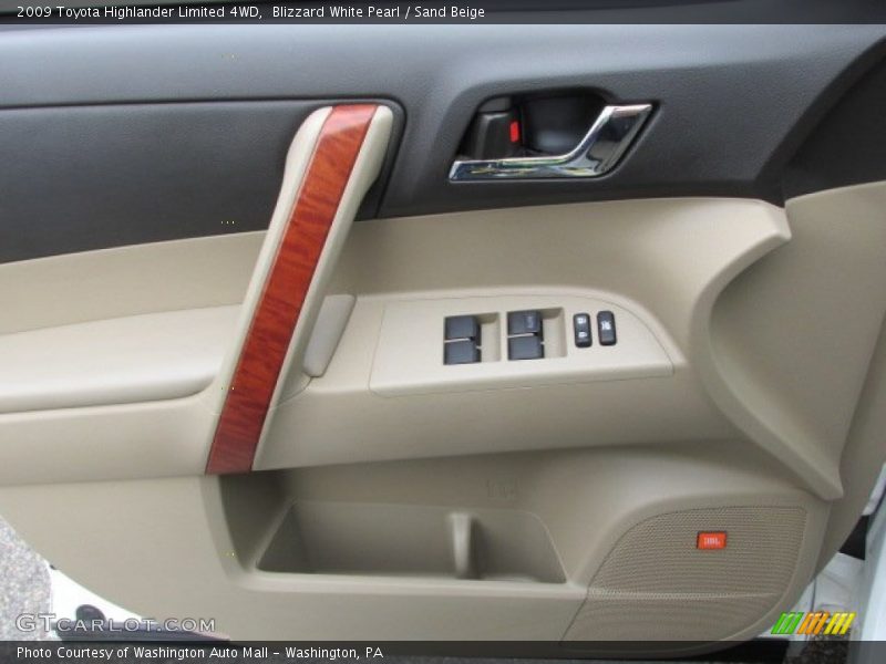 Blizzard White Pearl / Sand Beige 2009 Toyota Highlander Limited 4WD