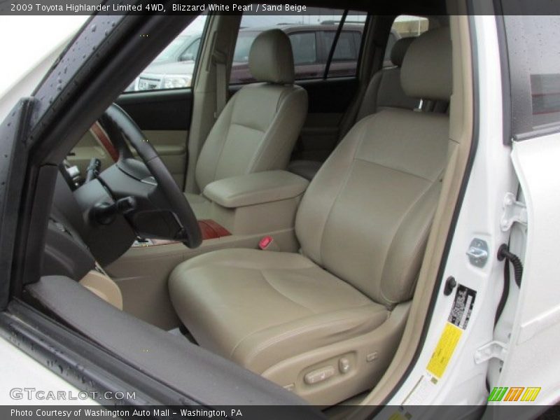 Blizzard White Pearl / Sand Beige 2009 Toyota Highlander Limited 4WD