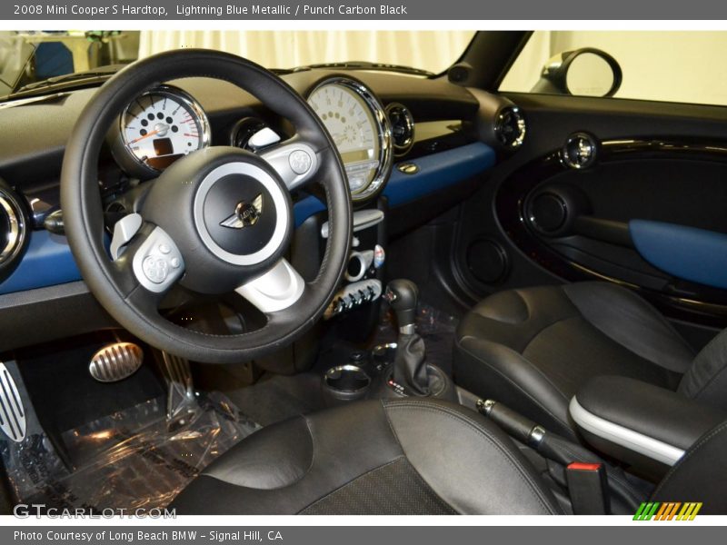 Lightning Blue Metallic / Punch Carbon Black 2008 Mini Cooper S Hardtop