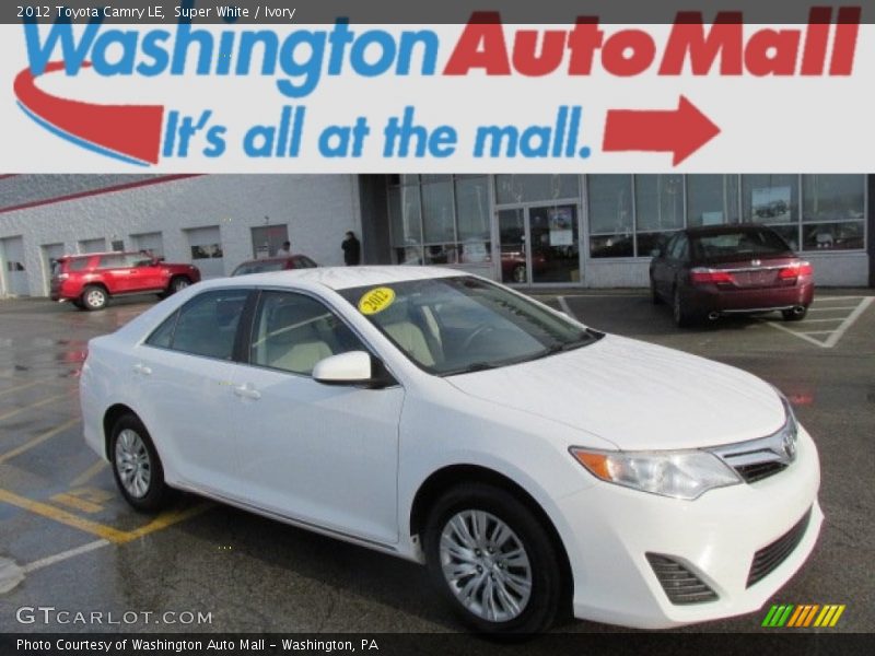 Super White / Ivory 2012 Toyota Camry LE