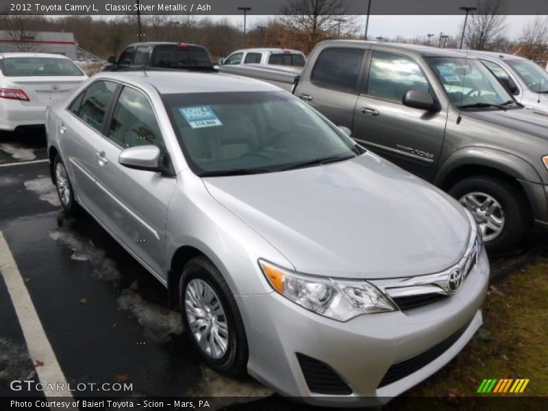 Classic Silver Metallic / Ash 2012 Toyota Camry L
