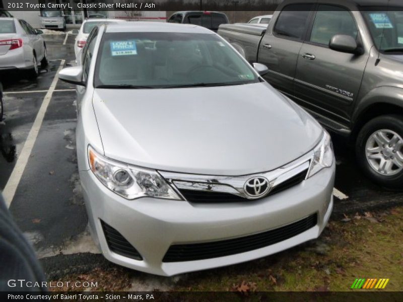 Classic Silver Metallic / Ash 2012 Toyota Camry L