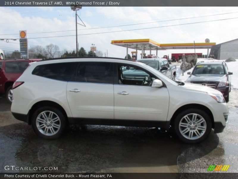 White Diamond Tricoat / Ebony 2014 Chevrolet Traverse LT AWD