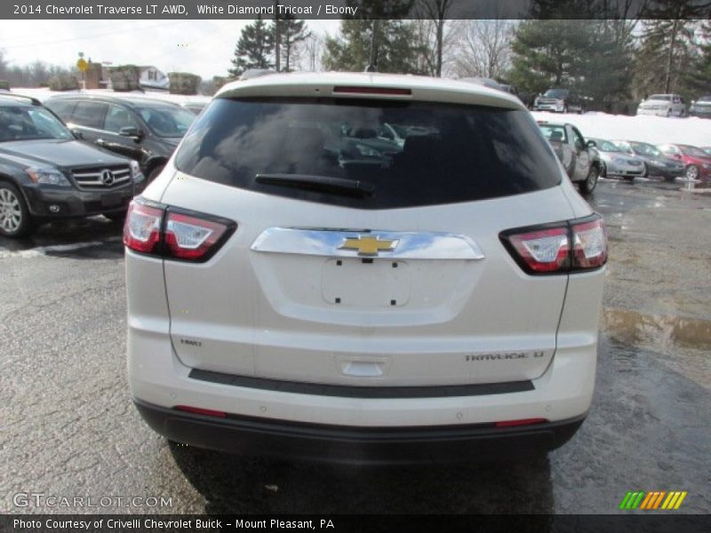White Diamond Tricoat / Ebony 2014 Chevrolet Traverse LT AWD
