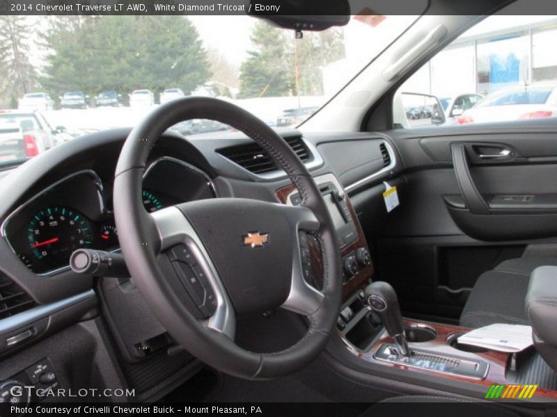 White Diamond Tricoat / Ebony 2014 Chevrolet Traverse LT AWD