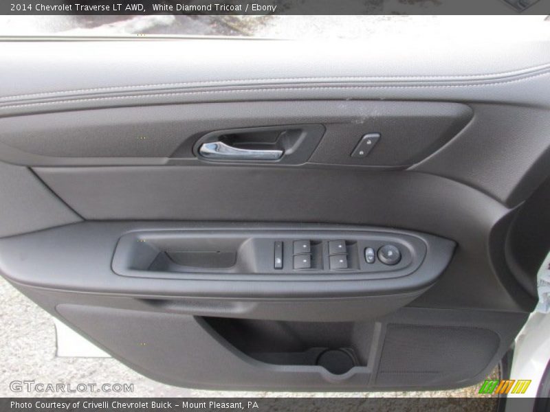 White Diamond Tricoat / Ebony 2014 Chevrolet Traverse LT AWD