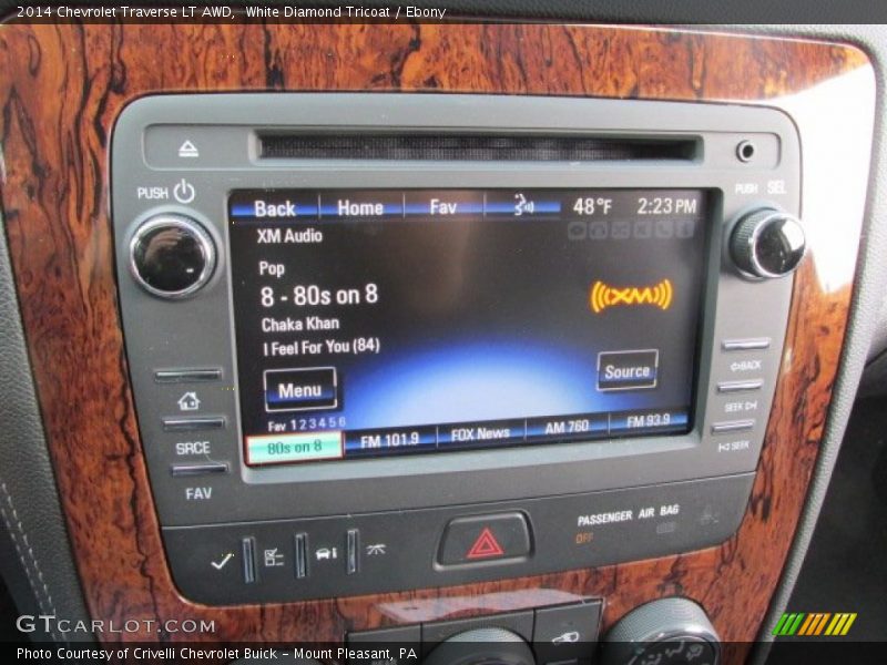 White Diamond Tricoat / Ebony 2014 Chevrolet Traverse LT AWD