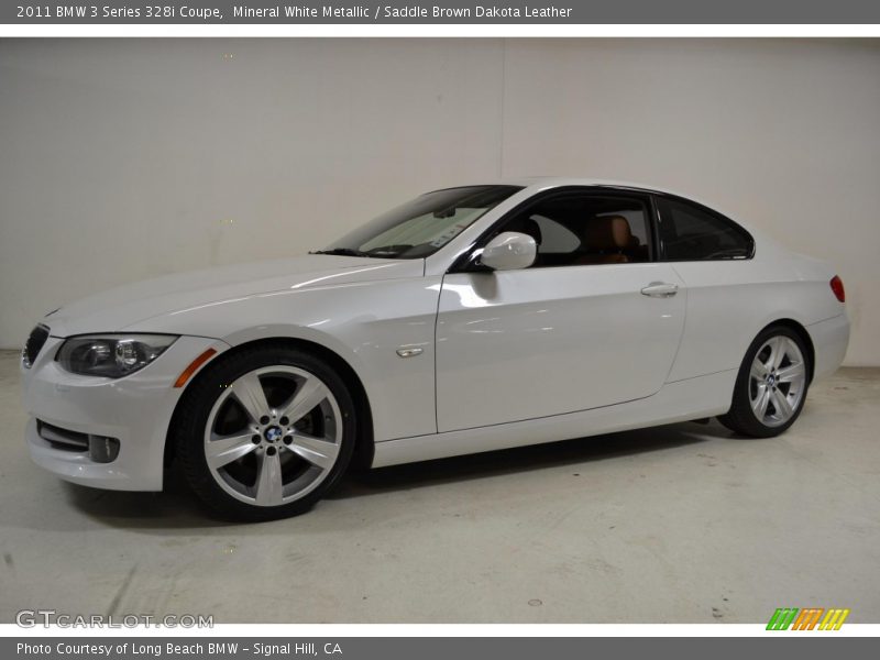 Mineral White Metallic / Saddle Brown Dakota Leather 2011 BMW 3 Series 328i Coupe